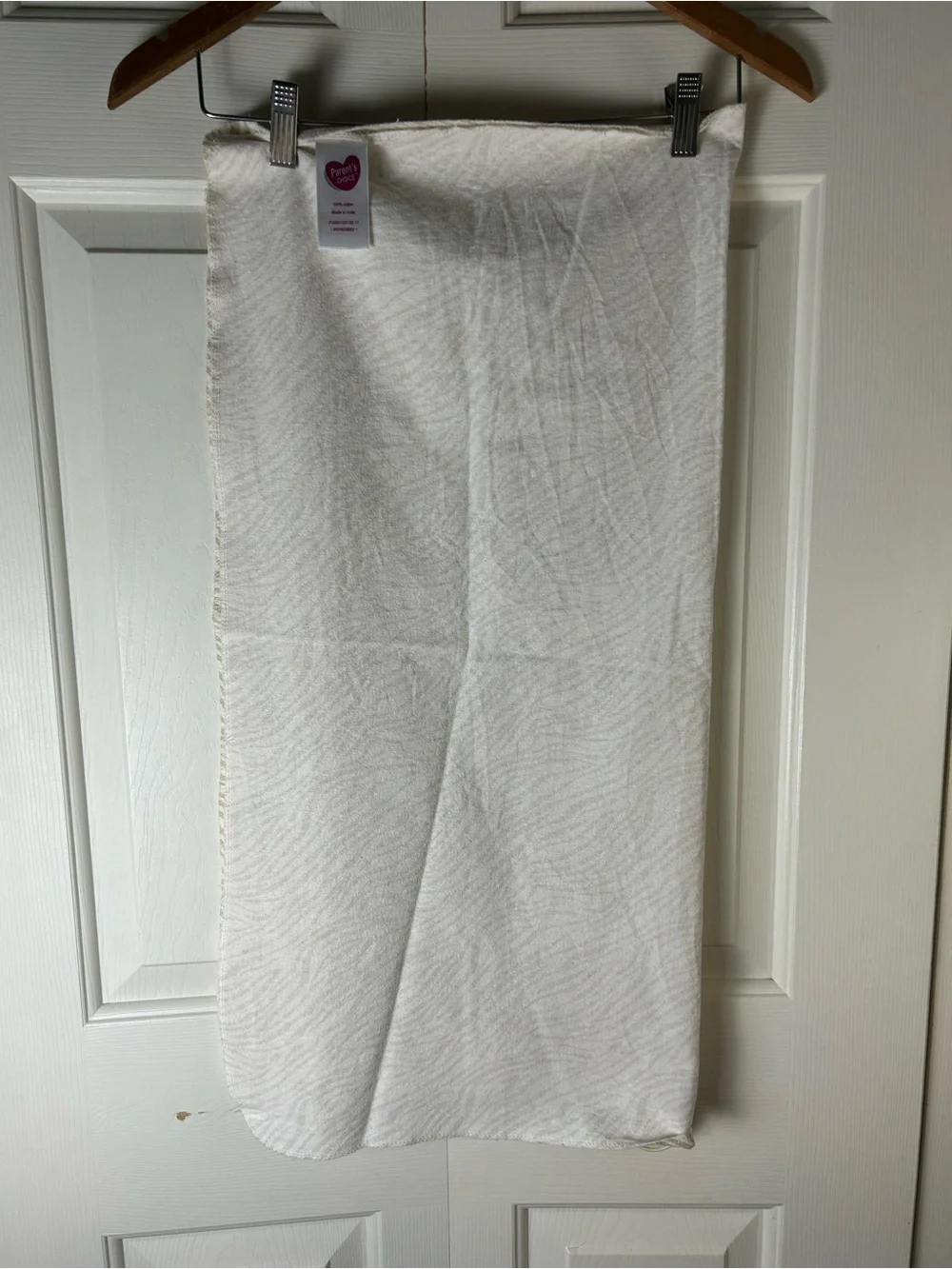 Parent's Choice Tan White Zebra Print Baby Receiving Blanket Flannel Cotton